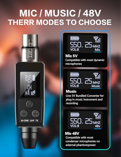 EBJ 무선 마이크 송수신기 M-ONE UHF 48V 팬텀 전원 XLR 3번 사진