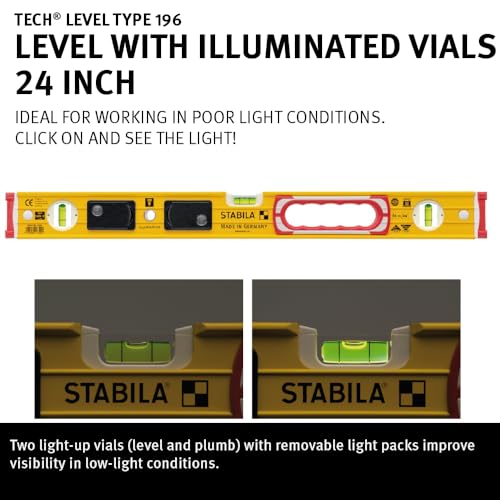 Stabila 196-2 LED 조명 수평계 AAA 배터리 충격흡수 엔드캡 12번 사진