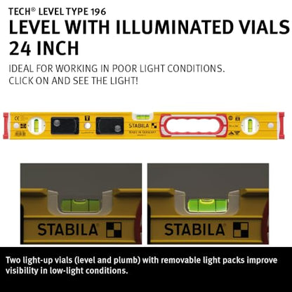 Stabila 196-2 LED 조명 수평계 AAA 배터리 충격흡수 엔드캡 12번 사진