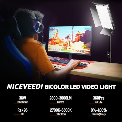 NiceVeedi 비디오 라이트 키트 13인치 삼각대 포함 2번 사진