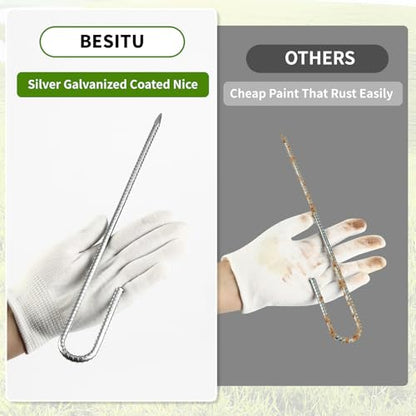 Besitu 그라운드 철근 말뚝 48인치 16개입 텐트 고정 지주 3번 사진
