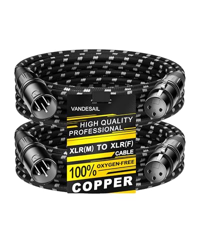 VANDESAIL XLR 마이크 케이블 25 FT 24AWG 산소무함유 구리 이중 차폐 나일론 브레이드 1번 사진