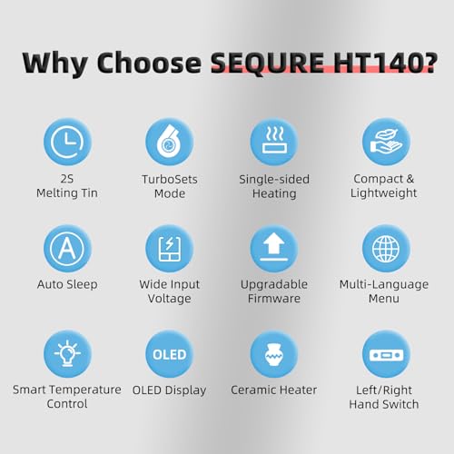 SEQURE HT140 휴대용 2-in-1 핫 트위저 인두 키트 SMD 작업용 14번 사진
