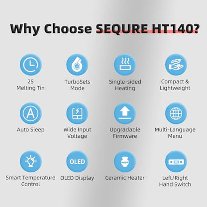 SEQURE HT140 휴대용 2-in-1 핫 트위저 인두 키트 SMD 작업용 14번 사진