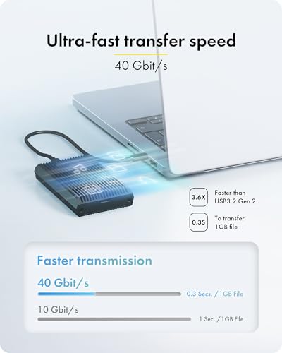 ICY BOX M.2 NVMe SSD 외장케이스 40Gbps 2280/2260/2242/2230 4/3/USB4/3.2/3.1 10번 사진