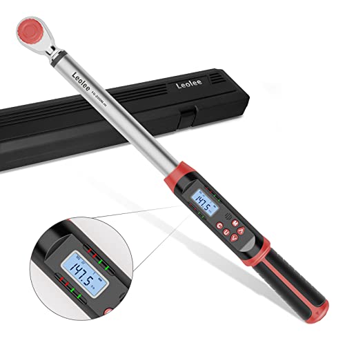 Leolee 디지털 토크 렌치 각도 측정 1/2인치 드라이브 10-200Nm 프리셋 LED 알림 1번 사진