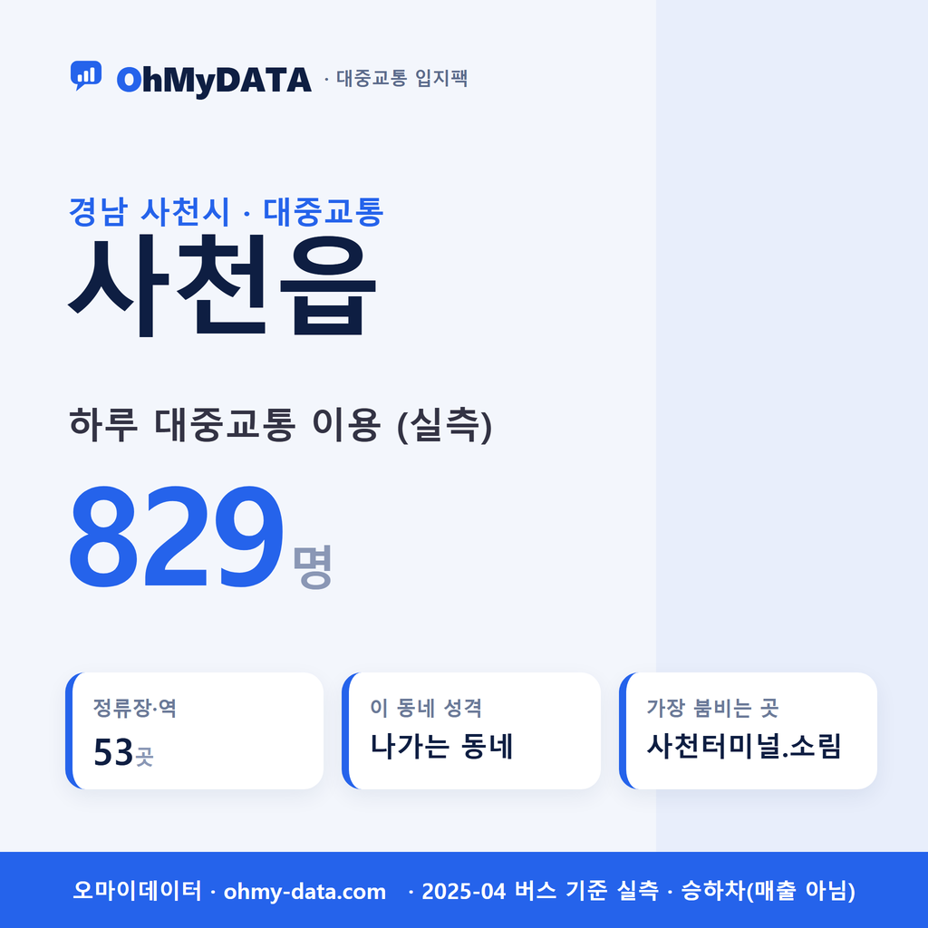 사천읍 대중교통 입지팩 표지