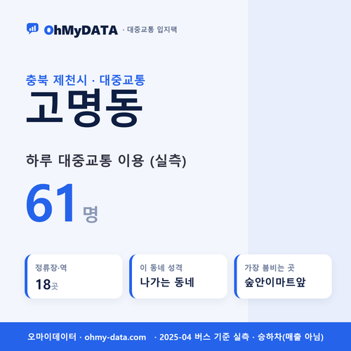 고명동 대중교통 입지팩 표지