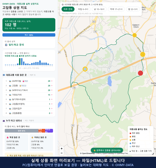 인터랙티브 지도 미리보기(실제 상품은 클릭형 HTML)