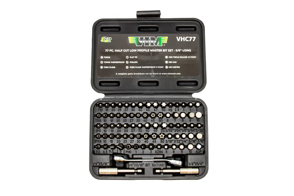 VIM Tools VHC77 하프 컷 스터비 비트 세트 77-Piece 2번 사진