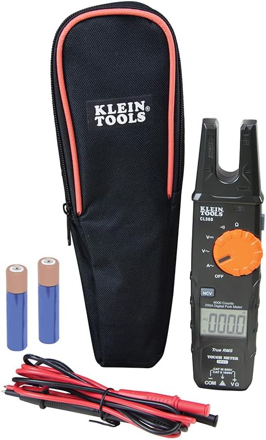 KLEIN TOOLS CL360 멀티미터 오픈 조 포크 TRMS AC 전류 측정 3/0 케이블 1번 사진