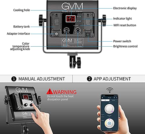 GVM LED 비디오 라이트 3개 세트 APP 컨트롤 2300K-6800K CRI97 TLCI97 3번 사진