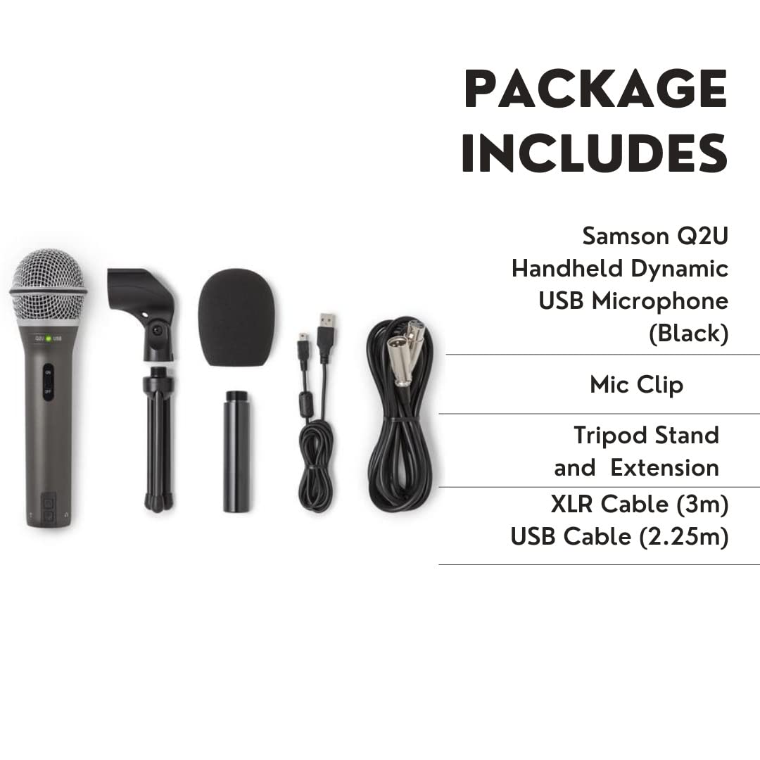 SAMSON Q2U USB/XLR 다이나믹 마이크 홈 스튜디오 녹음 팟캐스트 패키지 8번 사진