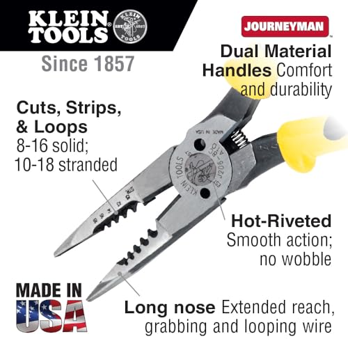 Klein Tools 니들 노즈 펜치 크림퍼 10-18 AWG Solid 12-20 AWG Stranded 2번 사진