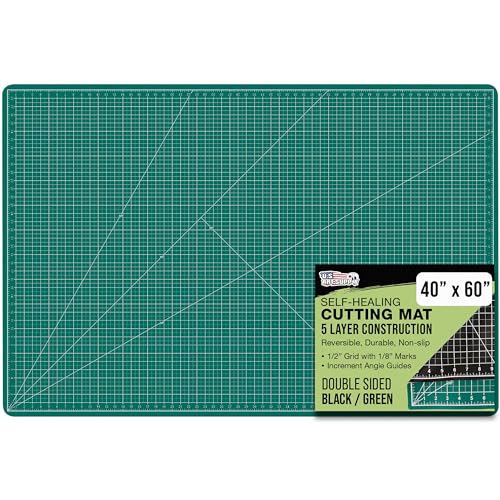U.S. Art Supply 재단 매트 40x60인치 5겹 자가 치유 녹색/검정 1번 사진
