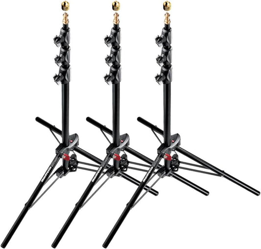 Manfrotto 1051BAC-3 알루미늄 미니 컴팩트 스탠드 6피트 9인치 3개 세트 6-Feet 9-Inches 1번 사진