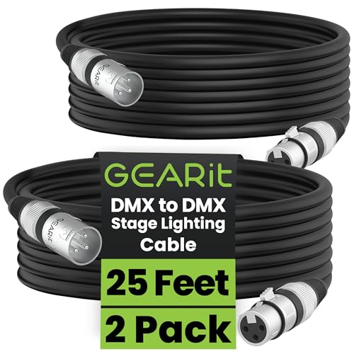 GEARit DMX 케이블 3핀 수-암 100피트 2개입 무대조명용 1번 사진