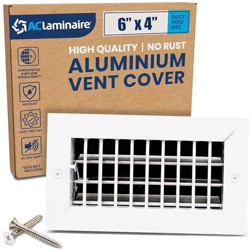 ACLAMINAIRE 알루미늄 싱글 디플렉션 조절식 에어 서플라이 레지스터 덕트 홀 장식 환기구 커버 1번 사진