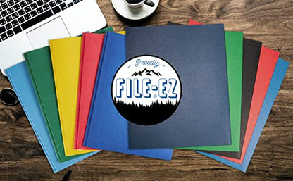 FILE-EZ 투포켓 폴더 다양한 색상 125개 텍스처드 페이퍼 레터 사이즈 8 1/2 x 11 인치 EZ-32400