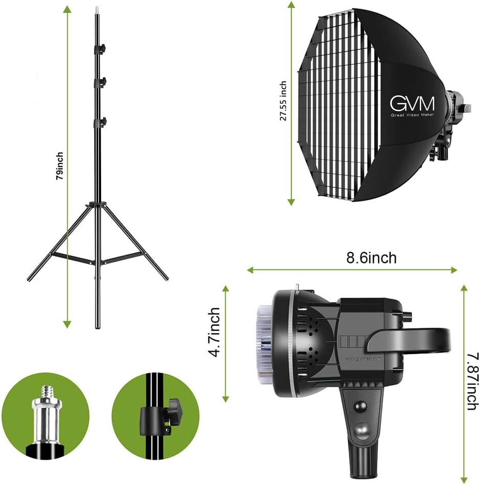 GVM 80W LED 사진 스튜디오 조명 키트 Bowen 마운트 5600K 6번 사진