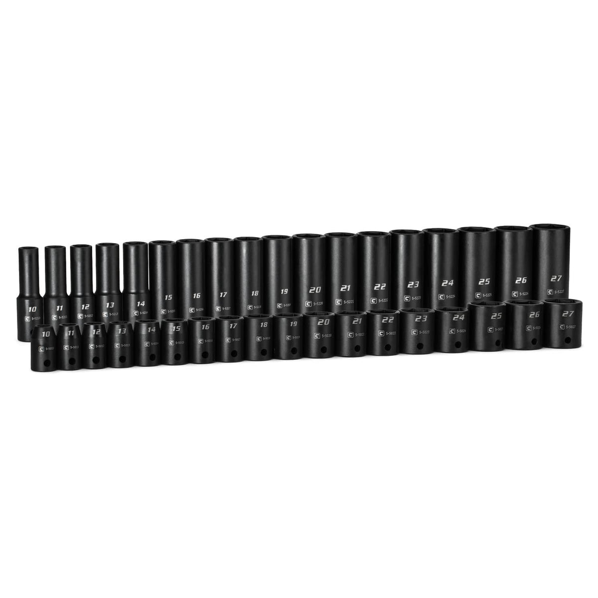 Capri Tools 1/2인치 드라이브 얕은·깊은 임팩트 소켓 세트 36pc 미터법 10~27mm 9번 사진