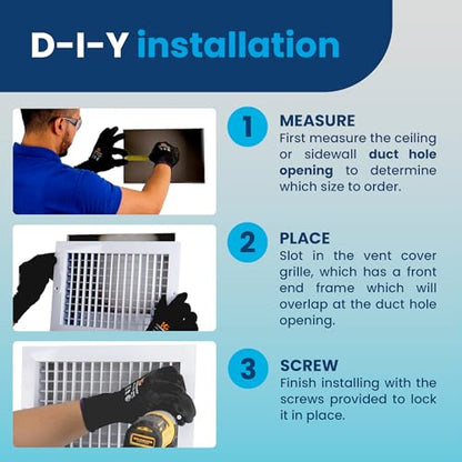 ACLAMINAIRE 알루미늄 싱글 디플렉션 조절식 에어 서플라이 레지스터 덕트 홀 장식 환기구 커버 5번 사진
