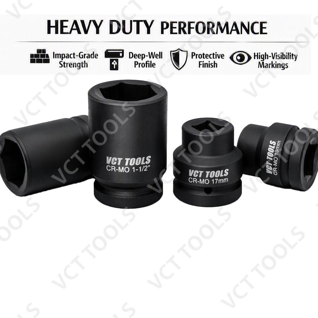 VCT 1인치 드라이브 임팩트 소켓 세트 17 19 21 33 35 38 41mm 5번 사진