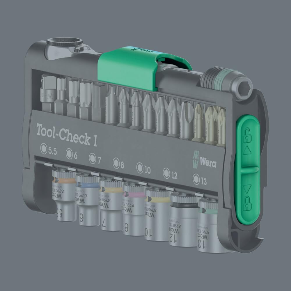 Wera Tool-Check 1 공구 세트 1/4인치 소켓 어댑터 포함 38피스 4번 사진