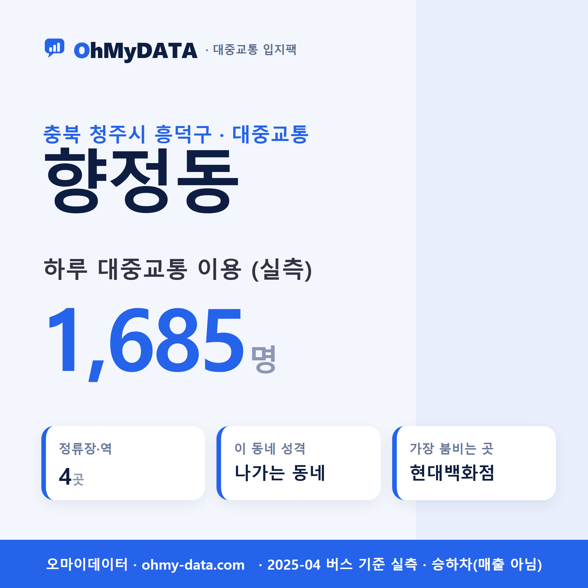 향정동 대중교통 입지팩 표지