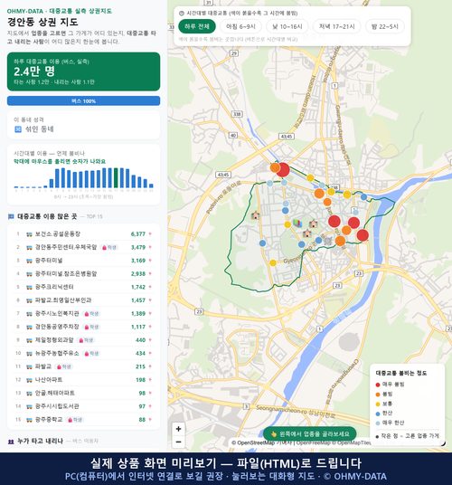 인터랙티브 지도 미리보기(실제 상품은 클릭형 HTML)
