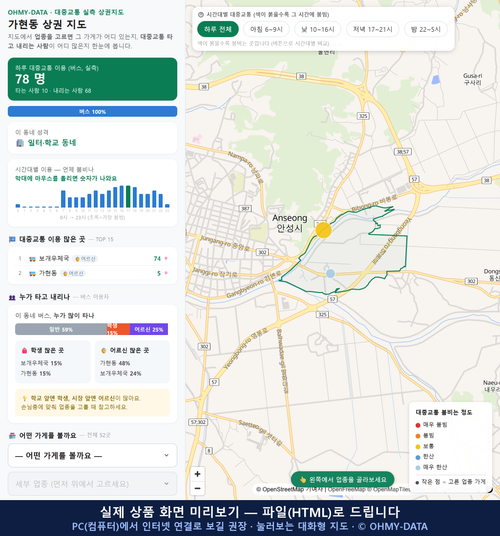 인터랙티브 지도 미리보기(실제 상품은 클릭형 HTML)
