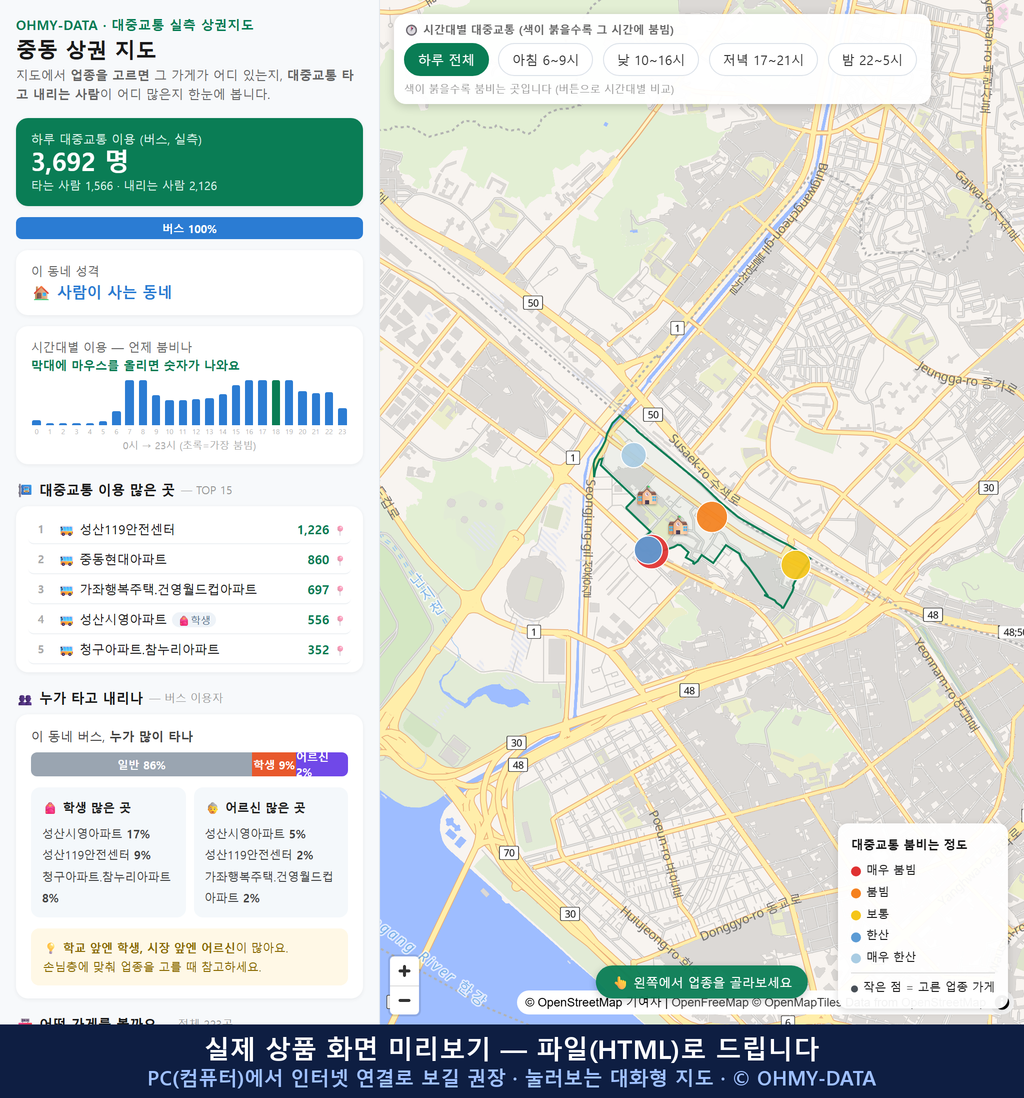 인터랙티브 지도 미리보기(실제 상품은 클릭형 HTML)