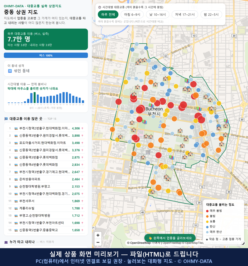 인터랙티브 지도 미리보기(실제 상품은 클릭형 HTML)