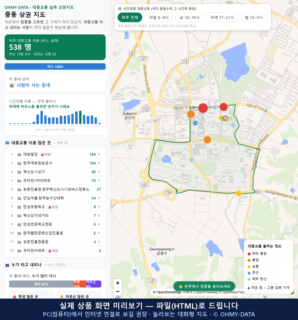 인터랙티브 지도 미리보기(실제 상품은 클릭형 HTML)