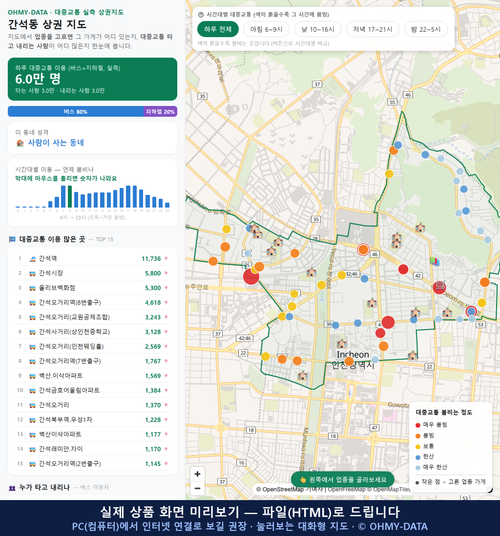 인터랙티브 지도 미리보기(실제 상품은 클릭형 HTML)