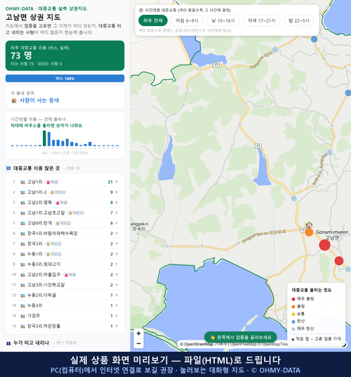 인터랙티브 지도 미리보기(실제 상품은 클릭형 HTML)