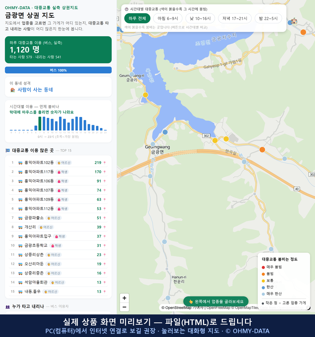 인터랙티브 지도 미리보기(실제 상품은 클릭형 HTML)