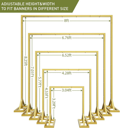 OGEMXU PSHK217+218 직각자 배경 스탠드 스틸 골드 8.2x8 FT 2번 사진