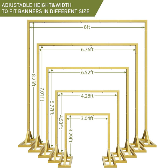 OGEMXU PSHK217+218 직각자 배경 스탠드 스틸 골드 8.2x8 FT 2번 사진