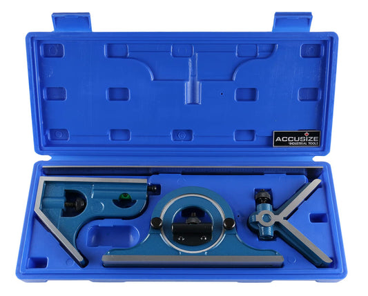 Accusize Industrial Tools 콤비네이션 세트 직각자 각도기 세트 4R 12인치 1번 사진