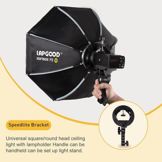 Lapgood 팔각 소프트박스 60cm 보웬스 마운트 S형 브래킷 플래시 소프트박스 FS60 2번 사진