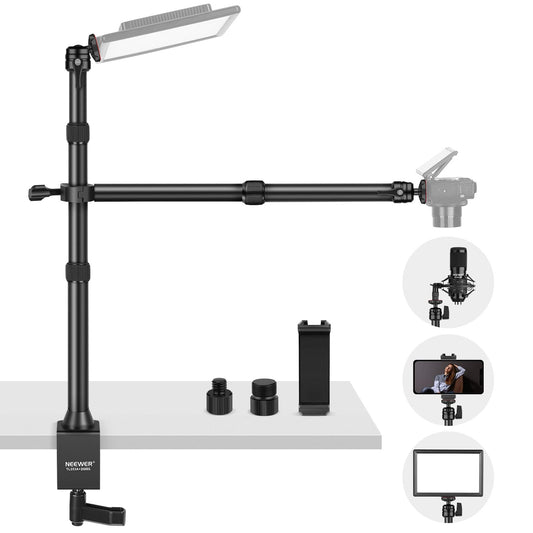 NEEWER 카메라 마운트 클램프 DSLR 카메라 스마트폰 LED 라이트 웹캠 TL253A 1번 사진