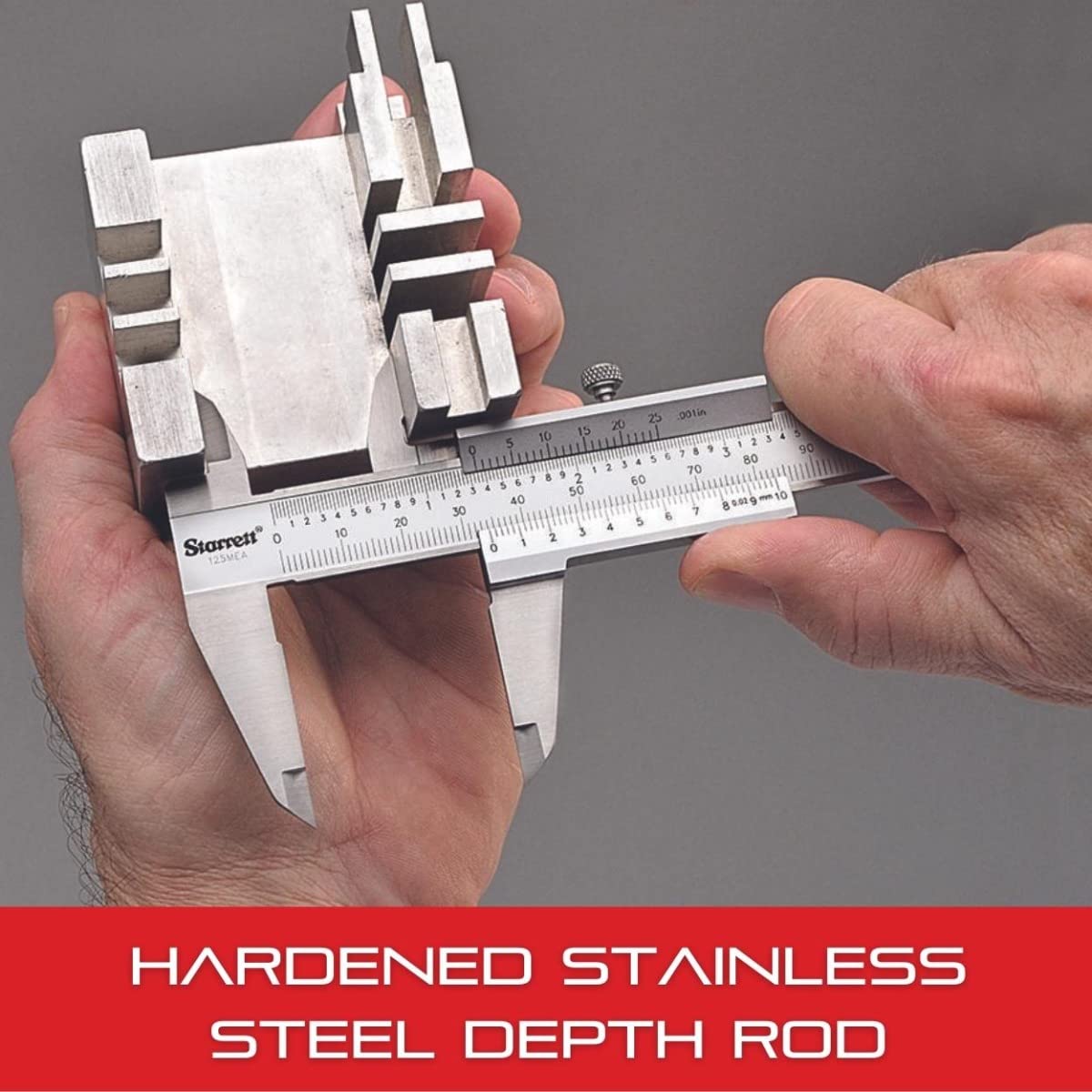Starrett 버니어 캘리퍼스 경화 스테인리스 스틸 깊이 막대 잠금 나사 블랙 눈금 3번 사진