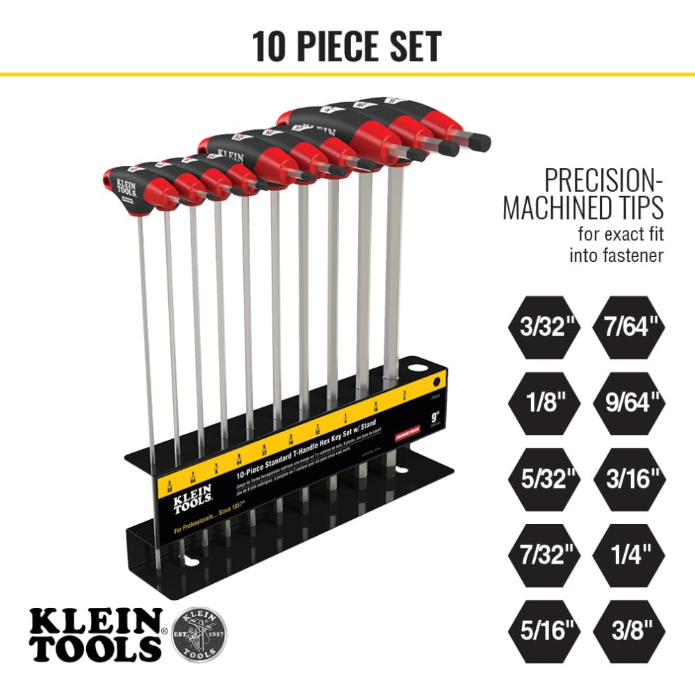KLEIN TOOLS T핸들 육각 렌치 세트 JTH910E 9인치 SAE 3번 사진