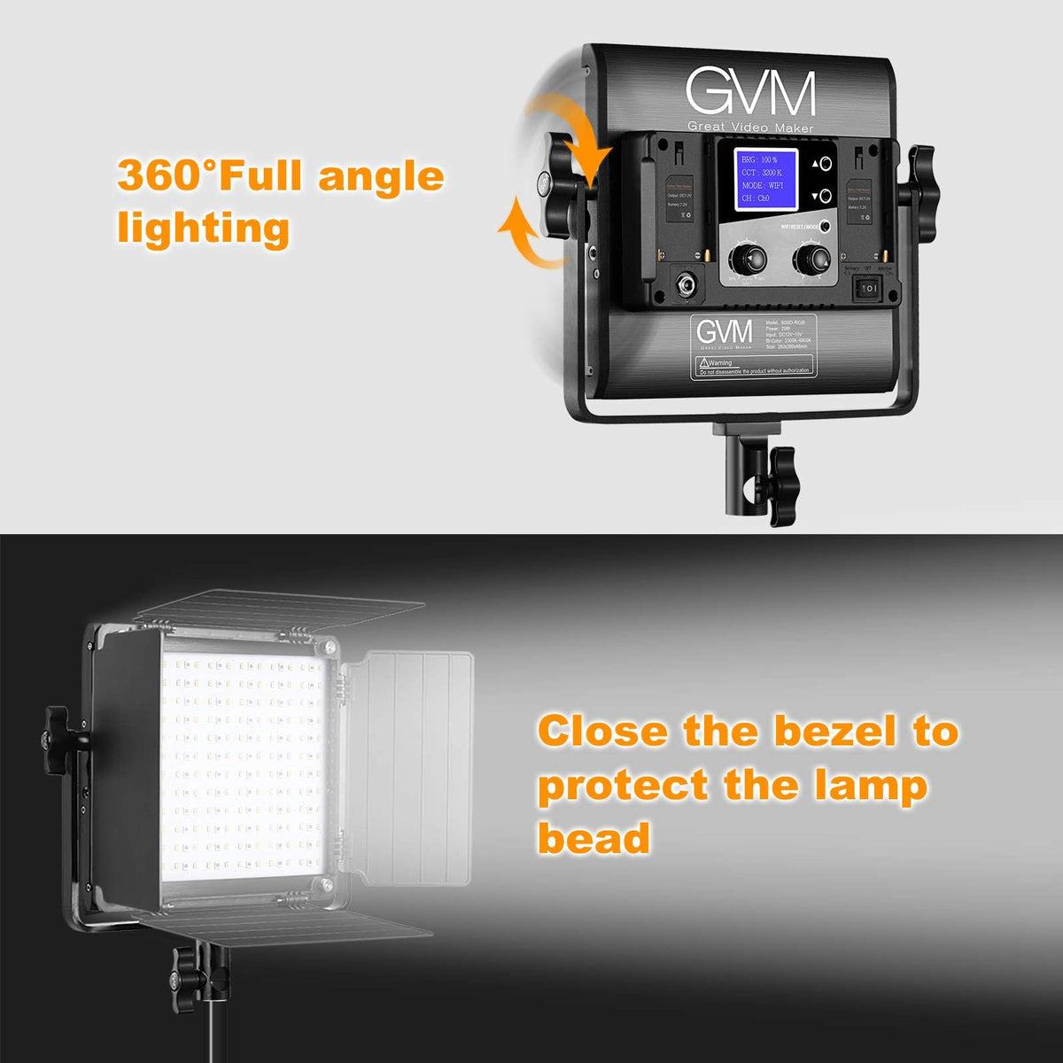 GVM 800D RGB LED 비디오 조명 키트 삼각대 스탠드 CRI 97 3200K-5600K 8번 사진