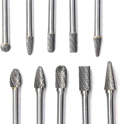 JESTUOUS 카바이드 버 1/4인치 샹크 더블컷 10pcs 8번 사진