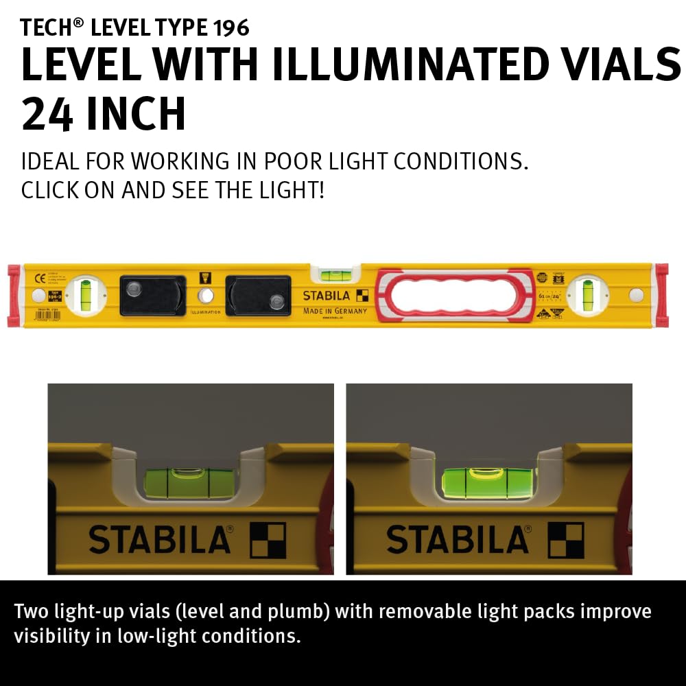 Stabila 196-2 LED 조명 수평계 AAA 배터리 충격흡수 엔드캡 2번 사진