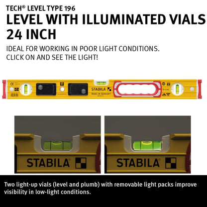 Stabila 196-2 LED 조명 수평계 AAA 배터리 충격흡수 엔드캡 2번 사진