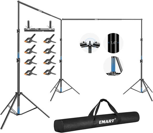 EMART 스튜디오 배경 스탠드 10x20ft 헤비듀티 사진 촬영용 300도 회전 커넥터 1번 사진