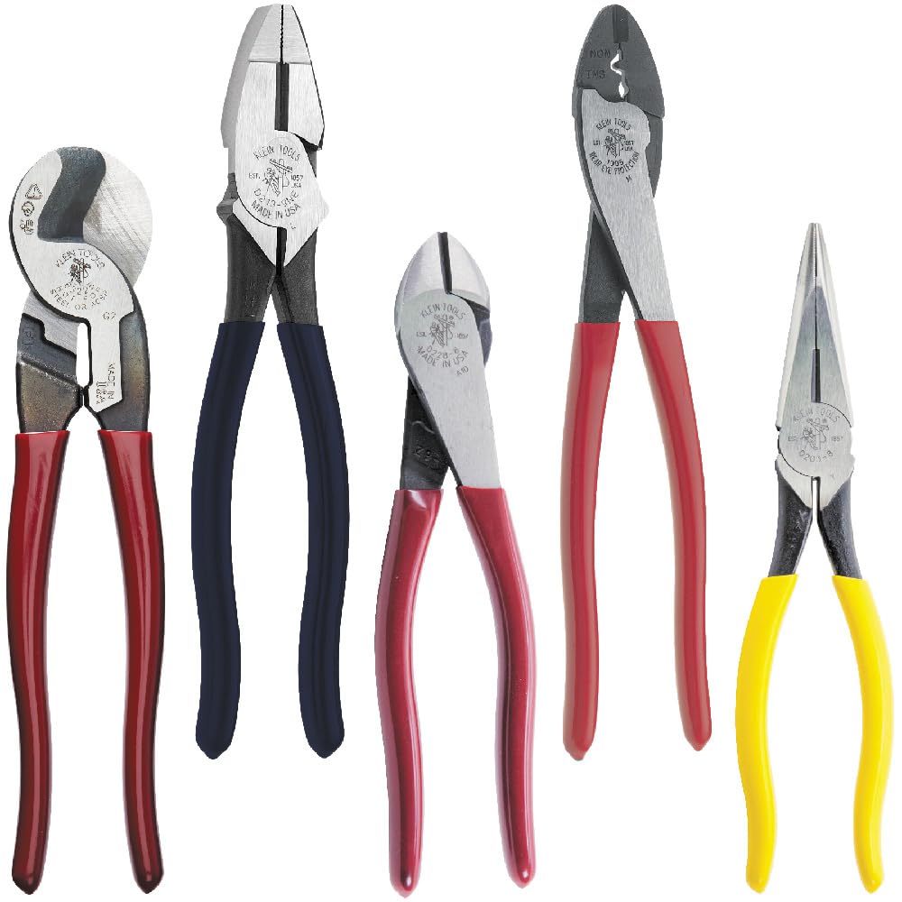 KLEIN TOOLS 80087 플라이어 세트 절연 비절연 단자 압착기 니들노즈 롱노즈 라인맨 5종 1번 사진